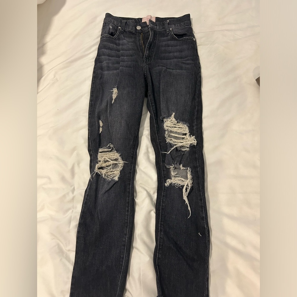 REVICE DISTRESSED GREY/ BLACK JEANS